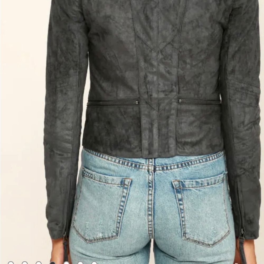 Lulus Ready for Anything Charcoal Suede Zip Jacket